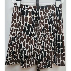 𝅺trina Turk Brown Giraffe Print Pleated Skirt 2